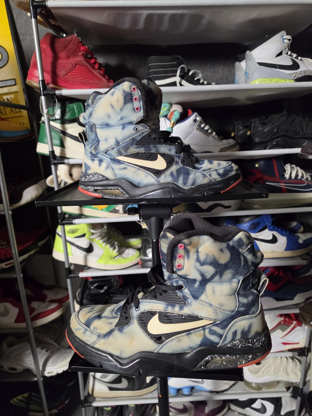 🔥 Nike Command Force High Athletic Sneakers Denim Tie-Dye Blue Jean Size 11.5